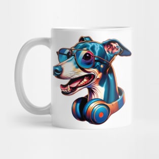 Italian Greyhound Smiling DJ in Vibrant Japanese Art Mug